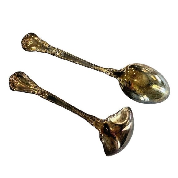 Godinger Grand Master Gold Electroplated Serving Ladle and Spoon 2 pieces - Picture 3 of 6